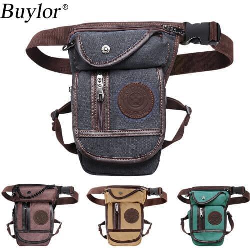 Buylor Drop Leg Bag Vintage Thigh Pack Fanny Military Motor Cycle Messenger Canvas/Nylon Cycle Shoulder Bag Riding Waist Pack