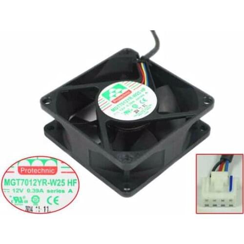 MAGIC MGT7012YR-W25 HF DC 12V 0.39A 70x70x25mm 4-wire