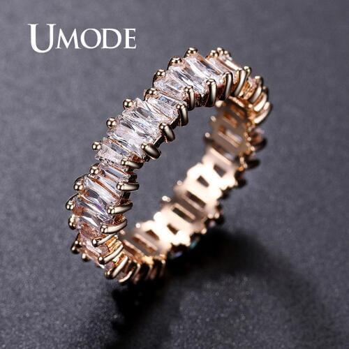 UMODe Love Wedding Rings for Women Zirconia Ring Finger Promise Ring Korean Accessories Mom Birthday Gift for Wife UR0572A