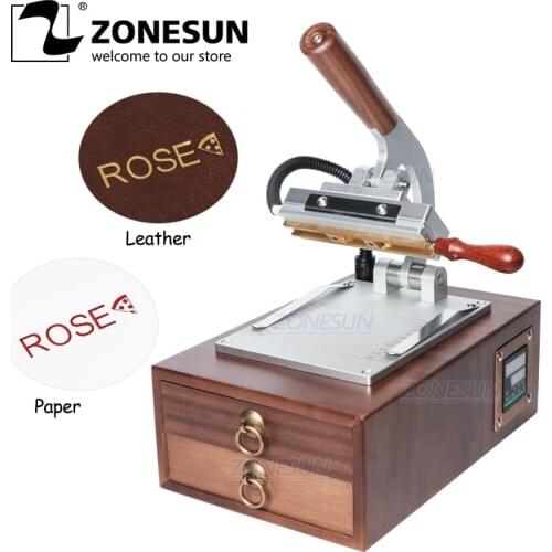 ZONESUN ZS110C Heat Press Machine Bag Logo stamp eather Plastic Wood Paper Card Embossing Digital Hot Gold Foil Stamping Machine