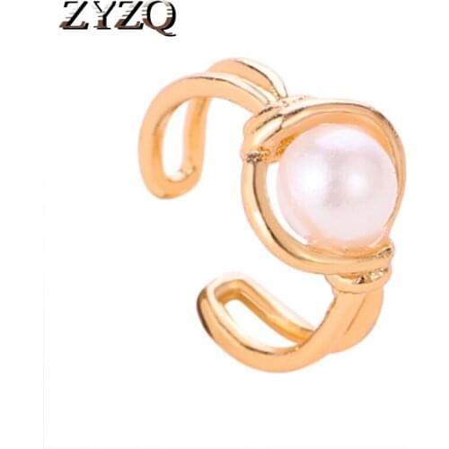 ZYZQ Fashion Vintage Open Ear Clip For Women With Cute White Stone Insert Classic Birthday Gift Jewelry Wholesale Lots&Bulk