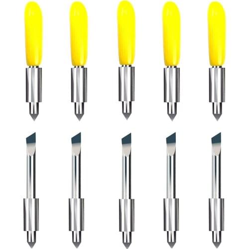 10pcs 30 Degree Graphtec CB15 Plotter Vinyl Cutter Knife Blades for Silhouette Cameo Holder Milling Carving Tool Sharp