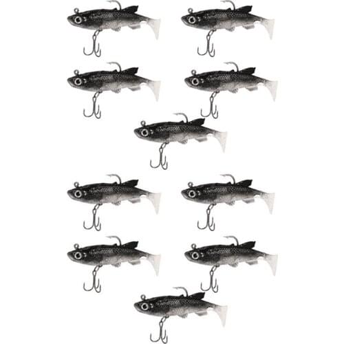 10Pcs/Lot Soft Lure 8cm 14G Wobblers Artificial Bait Fishing Lures Sea Bass Carp Fishing Lead Fish Jig