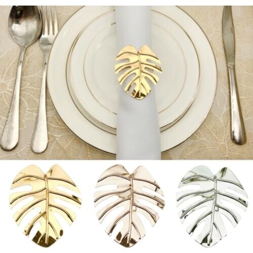 12pcs/set Napkin Rings Set Leaves Napkin Ring Holders Decorative Napkin Buckle Wedding Party Dinner Table Decoration