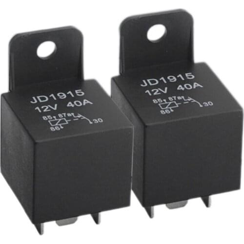 2Pcs JD1915 Automotive Relay 4-Pin 12V 40A GPS Car Truck Van Motorcycle Boat Anti-Theft Normally Closed Relay Retail