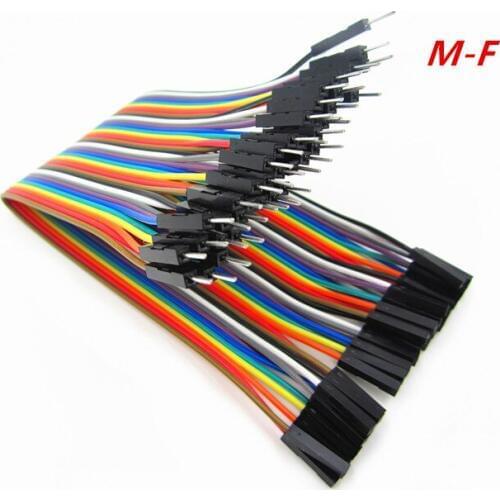 200pcs=1P*40x5Row New 20cm 2.54mm 1pin 1p-1p / female to male / terminal to Pin / jumper wire Dupont cable lines