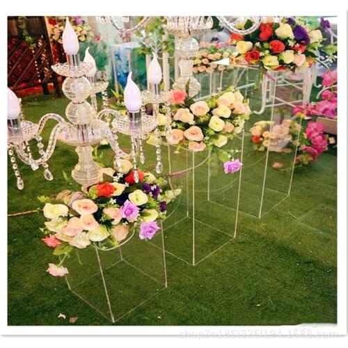 4pcs Wedding centerpieces crystal road lead Flower stand stage lighting props acrylic window display Christmas decoration