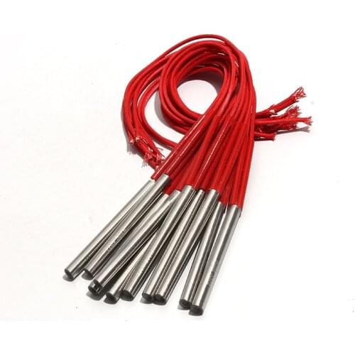 AC110V/220V/380V 201SUS Single End Mould Heating Cartridge Heater Tube 7mm Length 62mm/65mm/68mm/70mm/75mm 110W/120W/130W 10pcs