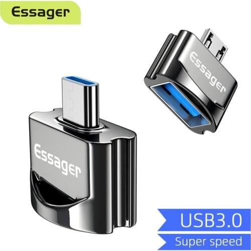 Essager USB Type C OTG Adapter Micro Male To USB Female Connector Type-c To USB 3.0 OTG Adapter For Samsung S20 USBC Converter