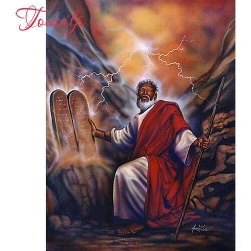 Touoilp diy diydiamond embroidery"Moses and His Law"cross stitch, square&round 5d diamond painting handcraft crafts,home decor