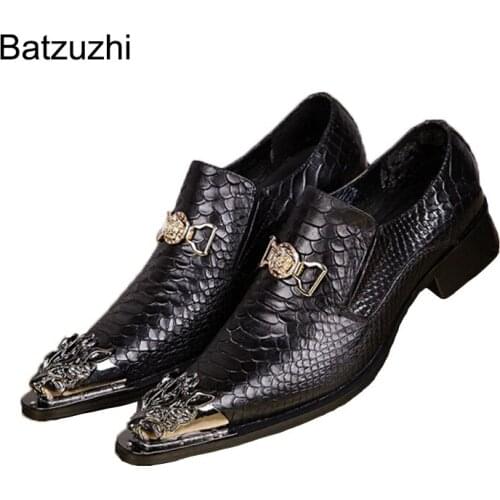 Batzuzhi Fashion Man Dress Shoes Leather Shoes Man Designer Shoes Genuine Leather Business ! Big size EU38-46! 3 Colors