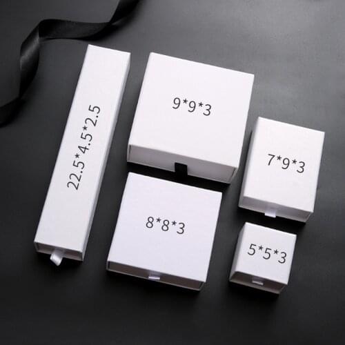 White Drawer Jewelry Packaing Box Organizer Engagement for Ring Earrings Bracelets Necklaces Holder Display Case Gift Boxes