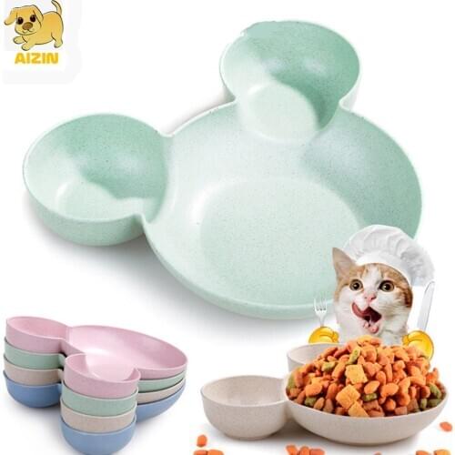 Safety Pet Dog Bowl Cute Feeder Strong Wheat Stalk Anti Choking Puppy Cat Eating Dish Bowl Anti-Gulping Food Plate Pet Products