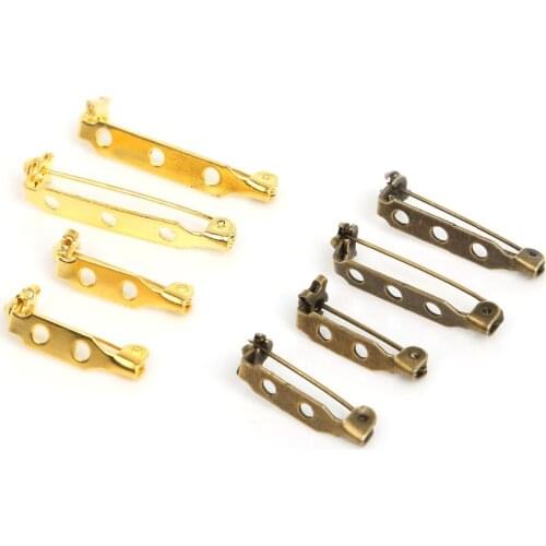 30Pcs 21x5mm Gold/Bronze Color Brooch Pins Back Bar Pins Safety Pins Brooch Settings Blank Base DIY Jewelry Making