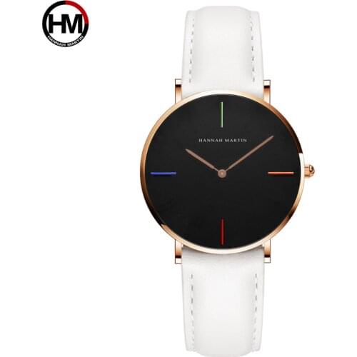 Classic Simple Dial Genuine Leather Band Women Watches Japan Movement Quartz Waterproof Fashion Female Wristwatches Ladies Gift
