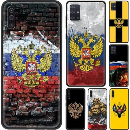 Mobilephone Shell For Samsung A50 A70 A60 A50s A90 A80 A40 A30s A20s A10s A20 Case Russia Russian Flags Emblem Soft Guscio