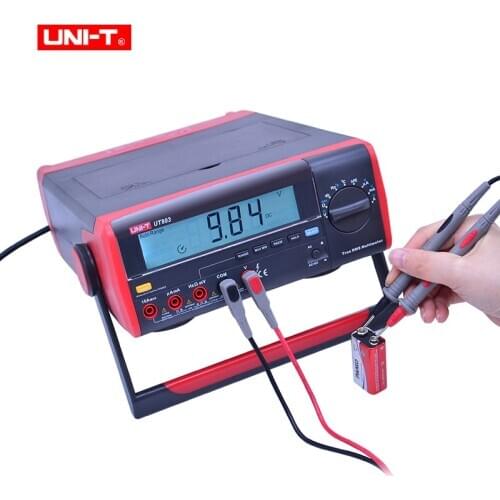 UNI-T UT803 True RMS Auto Range Bench Type Digital Multimeter DMM HZ Temperature Tester Capacitor w/hFE Test & USB