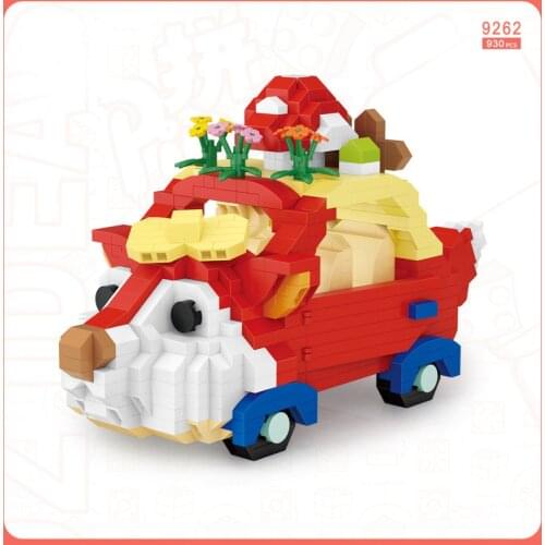 Disney park Sightseeing car nanobrick micro diamond block Disneyland red fox cartoon vehicle building brick assemble toys