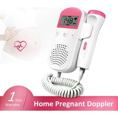 Fetal Doppler Ultrasound Baby Heartbeat Detector Home Pregnant Doppler Baby Heart Rate Monitor Pocket Doppler 2.5MHz