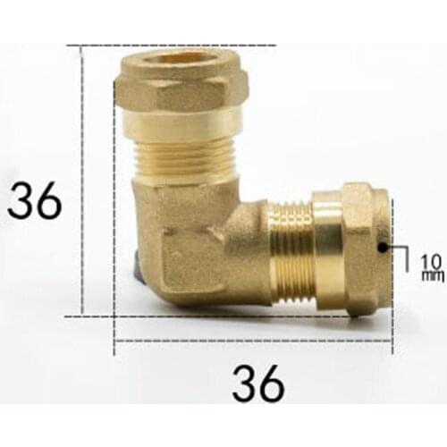 Fit Tube OD 10mm Brass Compression Fitting Union Elbow Connector Water Gas Fuel