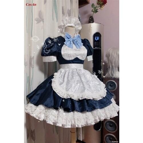 Hot Anime Demon Slayer Hashibira Inosuke Cosplay Costume Lovely Blue Maid Outfit Activity Party Role Play Clothing Custom-Make
