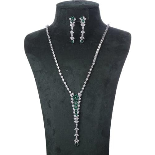 JaneKelly Luxury Big 2pcs Jewelry Set With Cubic Zirconia for Women Bridal Party Wedding Accessories Saudi Arabic Dubai