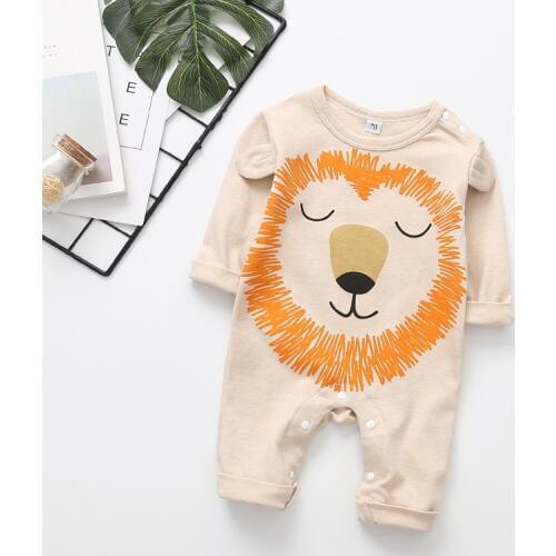 Baby Boys Rompers Cotton Long Sleeve Lion Dog Animal Jumpsuit Infant Clothing Spring Autumn Newborn Cotton Baby Clothes