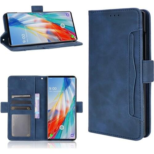 Leather Shockproof Shell Protective Case for LG WING 5G Phone Multi-card Slot Wallet Type Flip Protective Cover Case