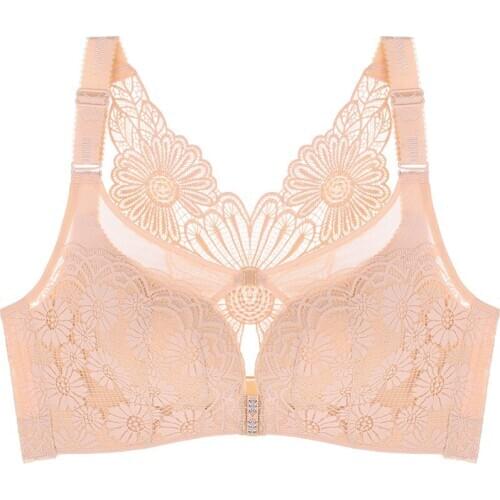 Daisy beautiful back sexy front button plus size underwear Gathered adjustable sexy lace sexy lingerie push up bra