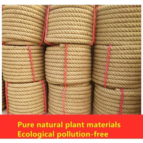 18/20/30/40/50//60MM Thick Hemp Rope Wear-Resistant Bundled Decoration Hand-Woven Tug-Of-War Environmental Protection Material