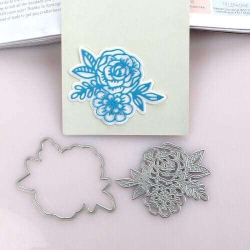 DUOFEN METAL CUTTING DIES rose cutout flowers 2pcs set for DIY papercraft projects Scrapbook Paper Album 2020 new