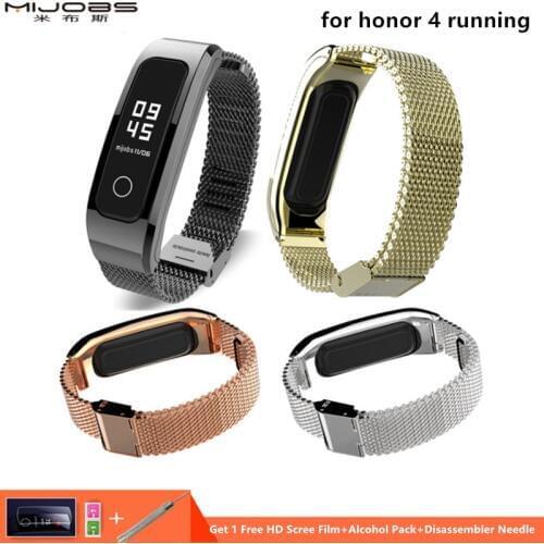 Mijobs Milanese Metal Strap for Huawei Honor Band 4 Running Strap Smart Watch Wristband for Honor Band 4 Running Wrist Bracelet