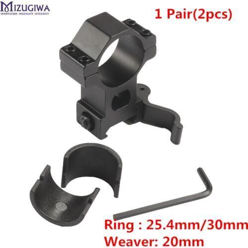 MIZUGIWA 1 pair 1" 25.4/ 30 mm High Ring 20mm Weaver Picatinny Rail QD Quick Release Scope Mount Hunting Caza Pistol Gun Rifle
