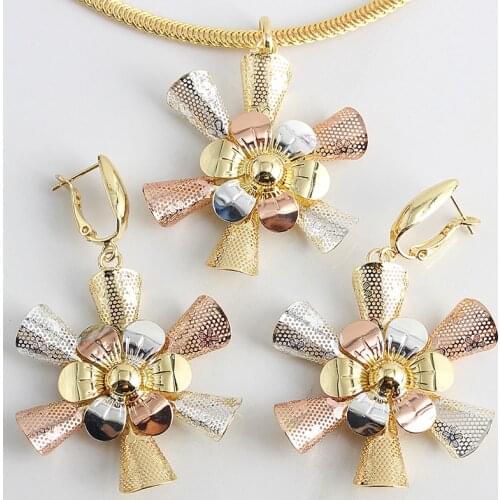 Fashion Jewelry Bohemia Jewelry Sets For Women Earrings Necklace Pendant Flower Jewelry For Engagement fashion Jewelry Findings