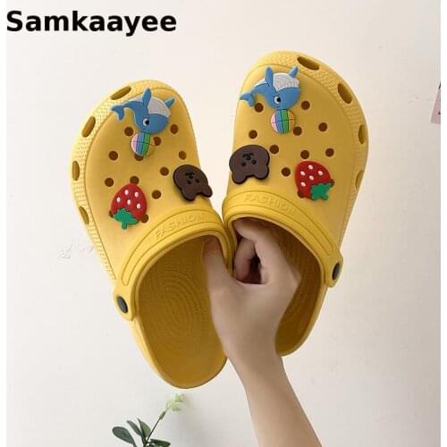 Size 36-41 Women Sandals Mules Clogs Summer Female Platform Slippers Mujer Cartoon Beach Shoes Breathable Soft Bottom Zapatos 17