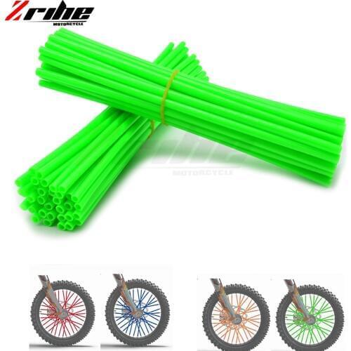 72pc Motorcycle Wheel Rim Spoke Skins Covers Wrap Tubes Decor FOR Kawasaki Yamaha EXC f DR DRZ RM RMX RMZ 85 125 250 400 450