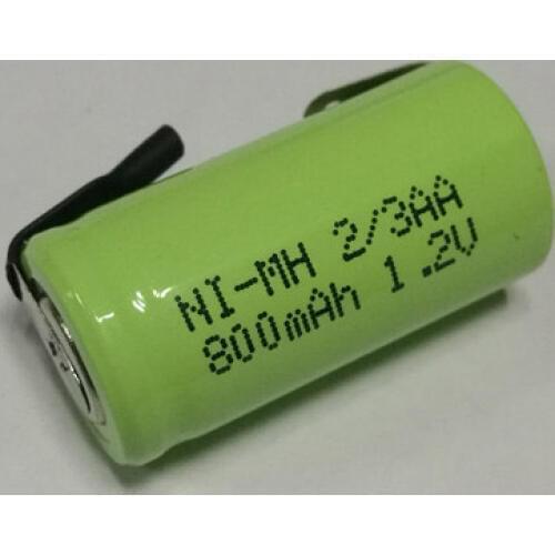 Soravess 10pcs 1.2V 2/3AA NiMH Rechargeable Battery 800mAh Ni-Mh Ni Mh Batteries cell Welding Tab Pins For DIY electric shaver