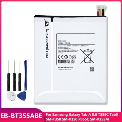 Original Replacement Tablet Battery EB-BT355ABE For Samsung Galaxy Tab A 8.0 T355C Tab5 SM-T350 SM-P350 P355C SM-P355M 4200mAh