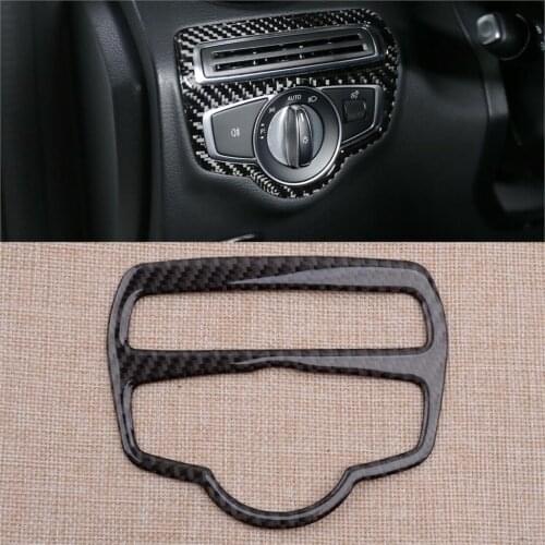 Car Headlight Switch Trim Cover Frame Decoration Fit for Mercedes Benz C E GLC Class W205 W213 X253 2019 2018 2017 2016 2015