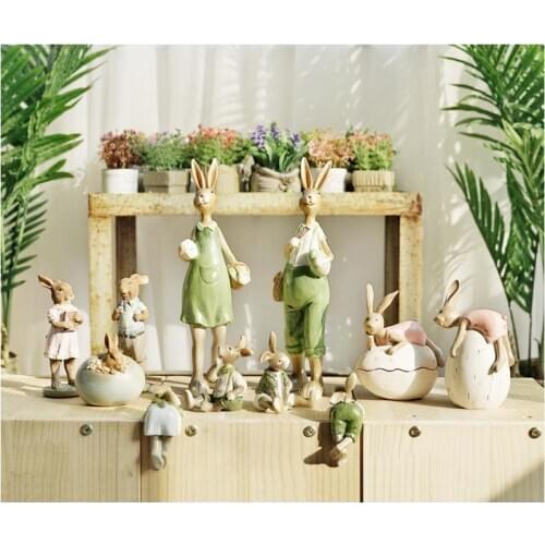 [HHT] Resin Crafts Pastoral Rabbit Fairy Home Decoration Accessories Bedroom Living Room Wine Cabinet Rabbits Furnishings