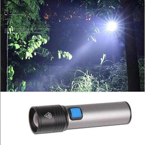 Portable 15000LM T6 LED Flashlight Mini USB Rechargeable Outdoor Camping Hiking Aluminum Alloy Electric Torch Telescopic Zoom