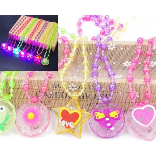 Quevinal Led Glow Necklace Glow Pendant,Led Christmas/New Year Party Supplies Cute animals Plastic Luminous Kid Cartoon Toy