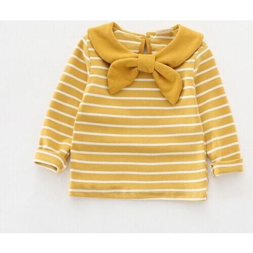 Toddler Girls Striped Shirts Spring Autumn Baby Girl Cotton Shirt Long Sleeve Kids Blouses For Girls Tee Shirt Children Navy Top