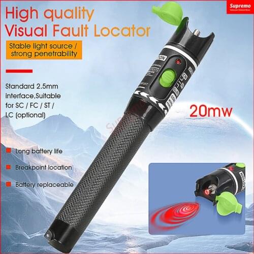 2021 New Design Red Laser 20mW VFL Visual Fault Locator Fiber Optic Cable Tester 10-50Km Range AUA H30/50 5KM ~ 10/20/30/50MW