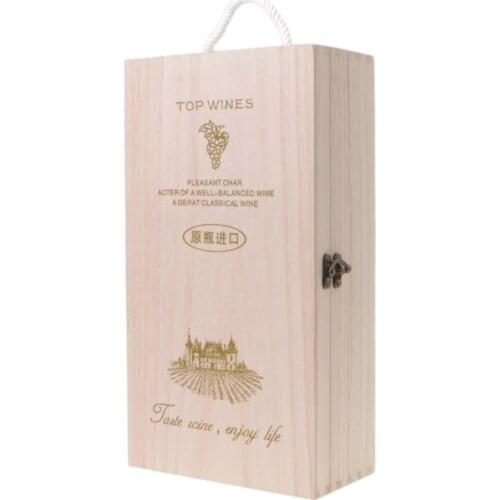 High-Quality Manufacturers Pine Wood Red Wine Carrier Gift Packing Box