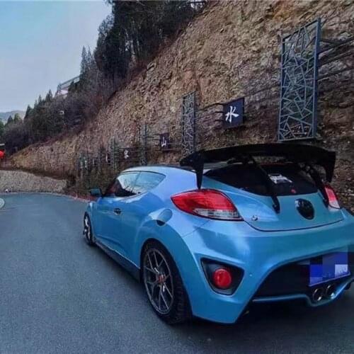 For Hyundai Veloster RSW Carbon Fiber rear boot Wing Spoiler Rear Roof Spoiler Wing Trunk Lip Boot Cover Car Styling