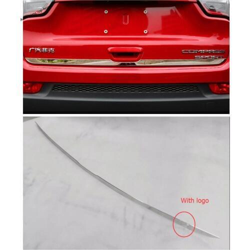 Yimaautotrims Rear Tail Trunk Lid + Rear Trunk Tailgate Door Tail Cover Trim Fit For Jeep Compass 2017 - 2020 Stainless Steel