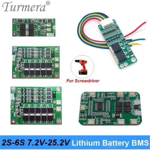 2S 3S 4S 5S 6S BMS Lithium Battery Balance Protection Board for 7.2V 12V 14.4V 16.8V 18V 21V 25V Screwdriver Battery Use Turmera