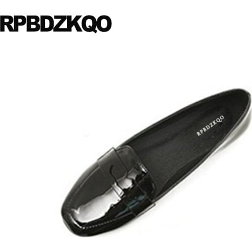 Large Size Flats Ladies Shallow Black Patent Leather Designer Shoes China Slip On Square Toe Red Wine Work 2021 Women Loafers
