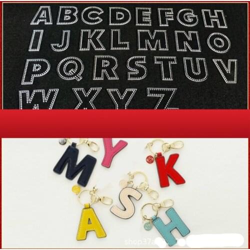 1 Set 26 Letter Acrylic Template Alphabet Stencil For DIY Handmade Leather Keychain Key Ring Pendant